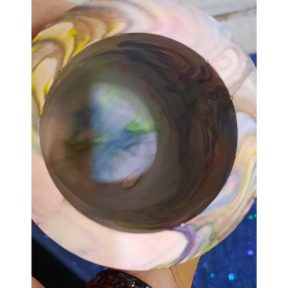 Handcrafted Psychedelic Swirl Ceramic Casting Resin Jar With Lid - Picture 2 of 8